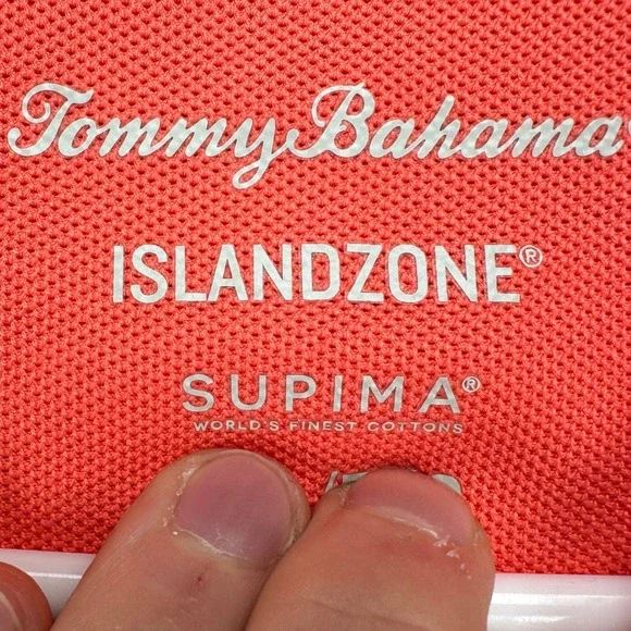Tommy Bahama Island Zone Polo Shirt Mens 2XL Pink Supima Cotton Blend Logo Rugby